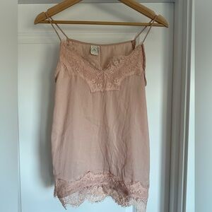 Paper Crane blush lace trim chemise